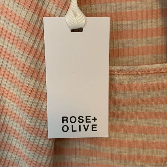 Rose + Olive Jersey Knit Open Back Stripe Tank Top - Picture 6 of 7